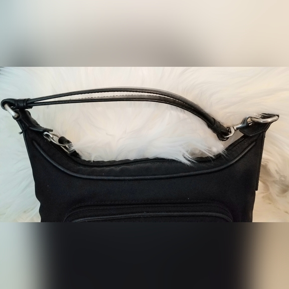 COACH Twill and Leather Shoulder Bag 7428 Small Hobo Purse - Picture 6 of 11